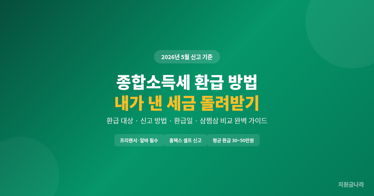 종합소득세 환급 방법