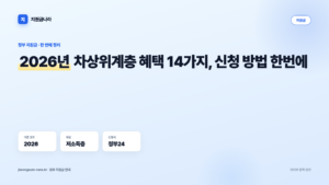 2026년 차상위계층 혜택 14가지, 신청 방법 한번에