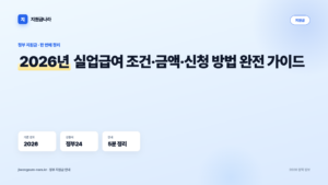 2026년 실업급여 조건·금액·신청 방법 완전 가이드