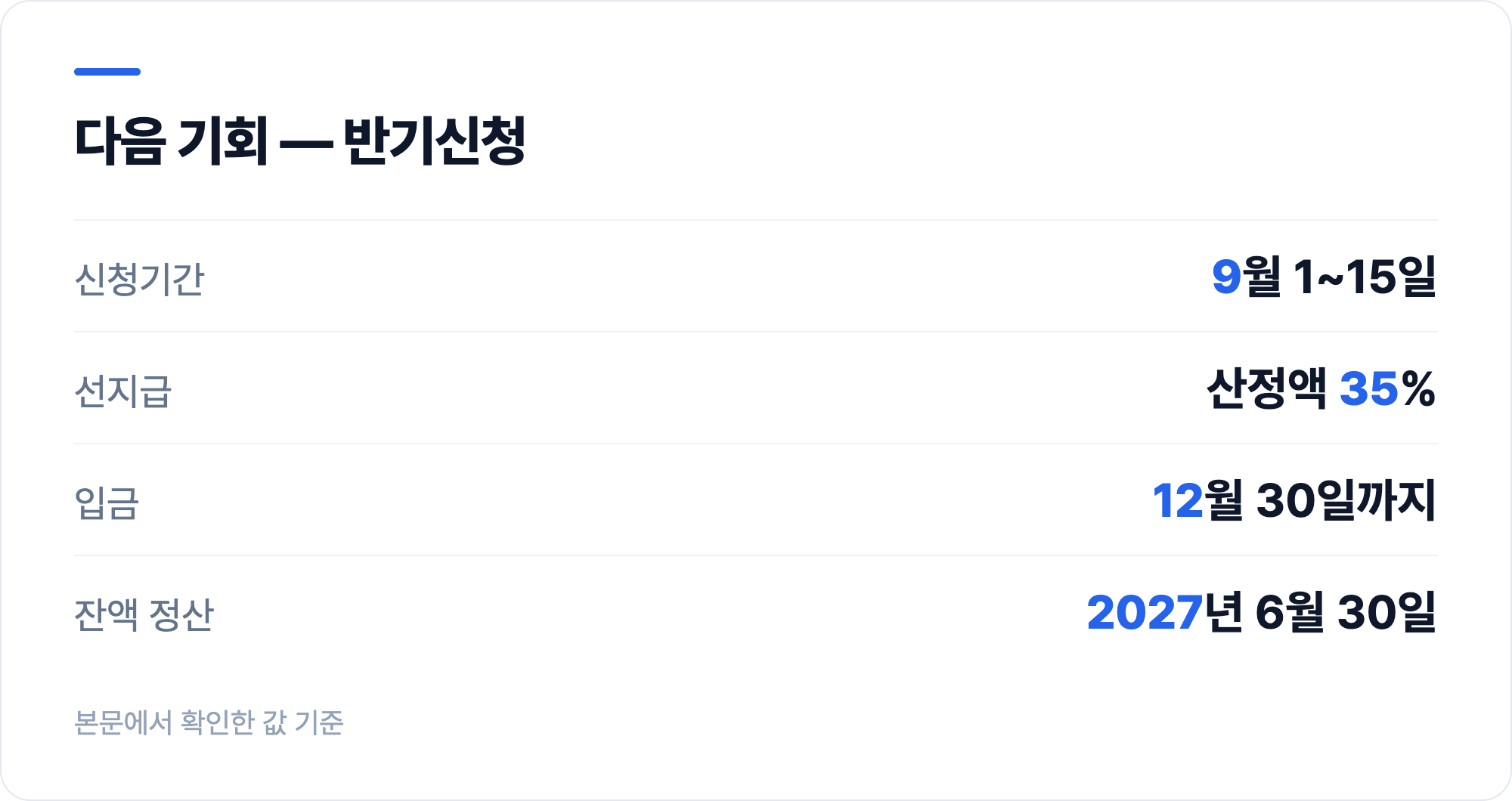 다음 기회 — 반기신청